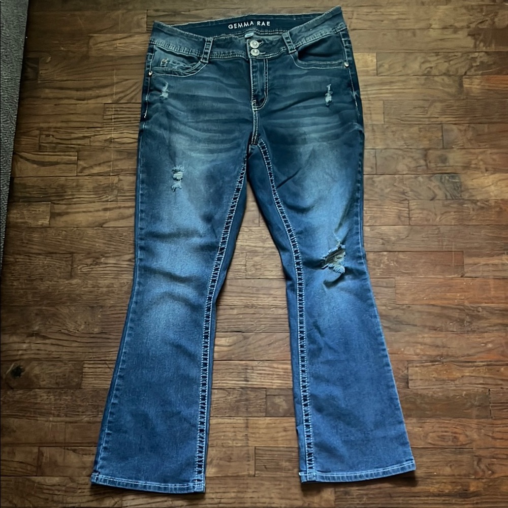 Women's Blue Distressed Jeans